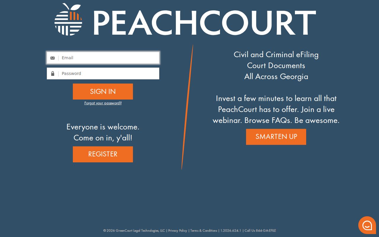 Crisp County court case lookup PeachCourt account access